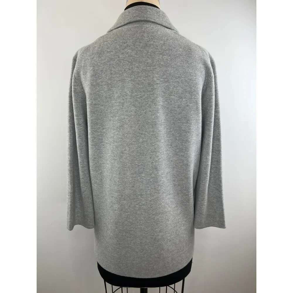 J. Crew 365 Sophie Gray Cotton Wool Blend Sophie Open Front Sweater Blazer S